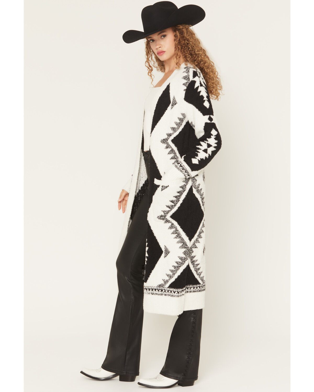 Image #2 - Idyllwind Women's Prairie Southwestern Print Cozy Long Cardigan, Cream, hi-res