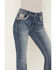 Image #4 - Grace in LA Women's Medium Wash Mid Rise Embellished 30" Bootcut Stretch Denim Jeans, Medium Wash, hi-res