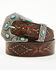 Image #1 - Shyanne Women's Stone Buckle Southwestern Print Embossed Belt, Dark Brown, hi-res