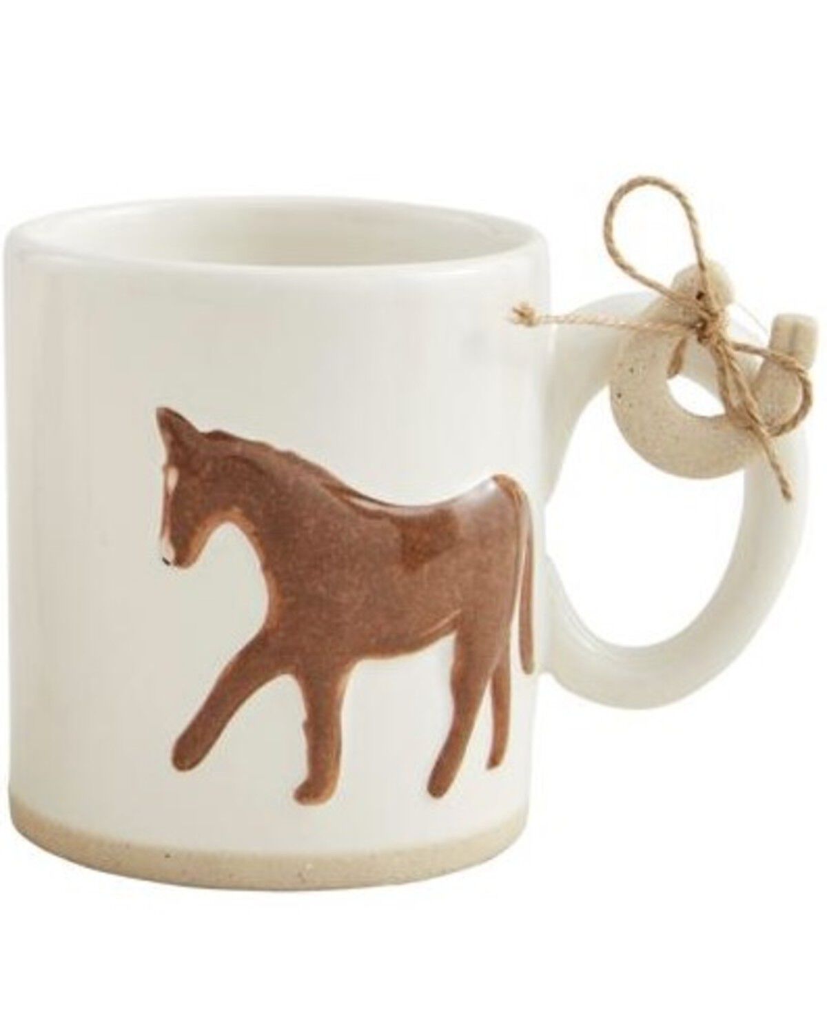 Image #1 - Mud Pie Farm Horse Mug, Cream/brown, hi-res