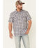 Image #1 - Moonshine Spirit Men's Fence Post Plaid Short Sleeve Snap Western Shirt, White, hi-res