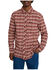 Image #1 - Wrangler X Stranger Things Men's Will Plaid Print Long Sleeve Button-Down Flannel Shirt, Brick Red, hi-res