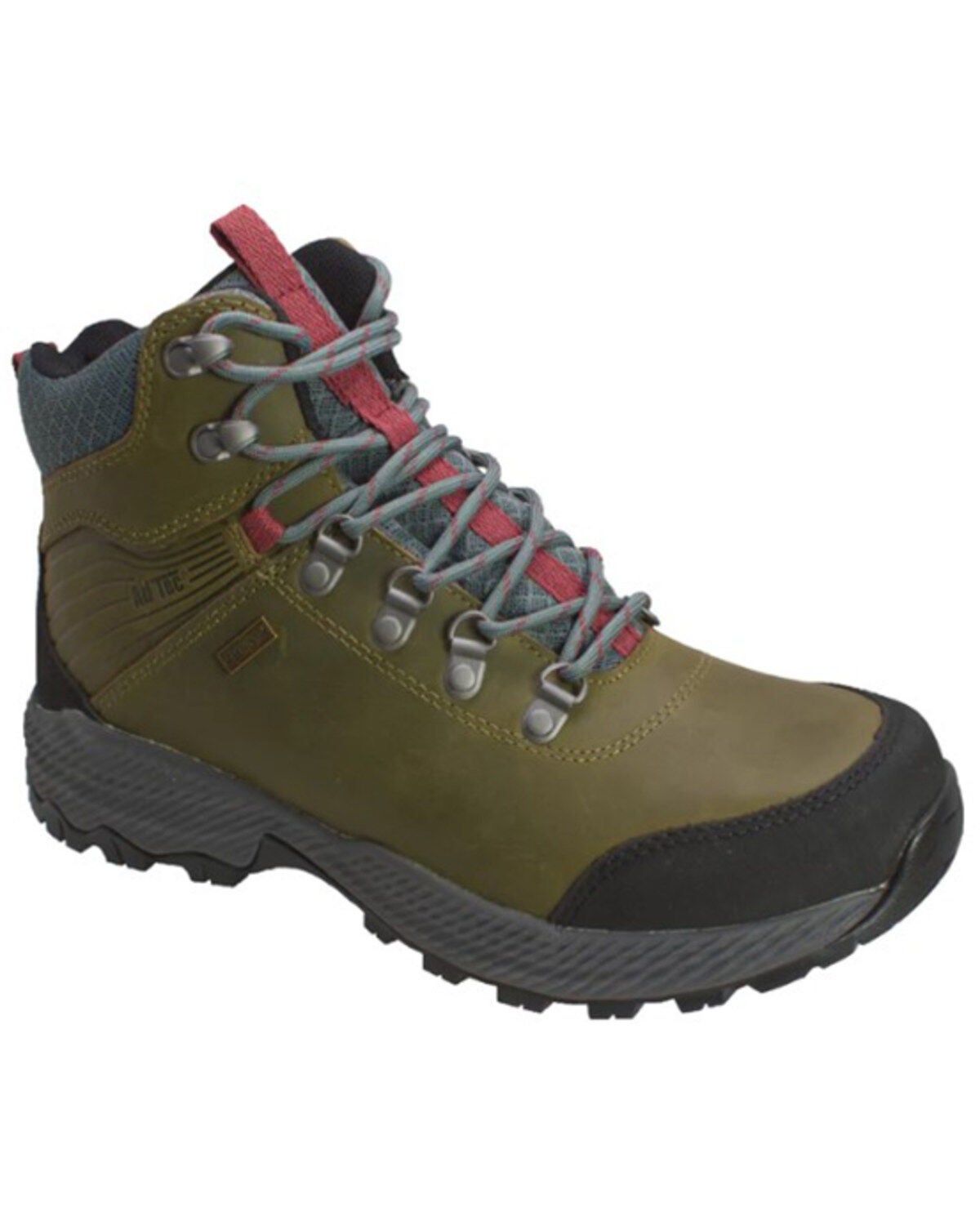 AdTec Men's 6" Crazy HorseWaterproof Work Hiking Boots - Soft Toe, Olive, hi-res