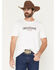 Image #2 - Wrangler Men's 90s Brush Popper Short Sleeve Graphic T-Shirt, White, hi-res