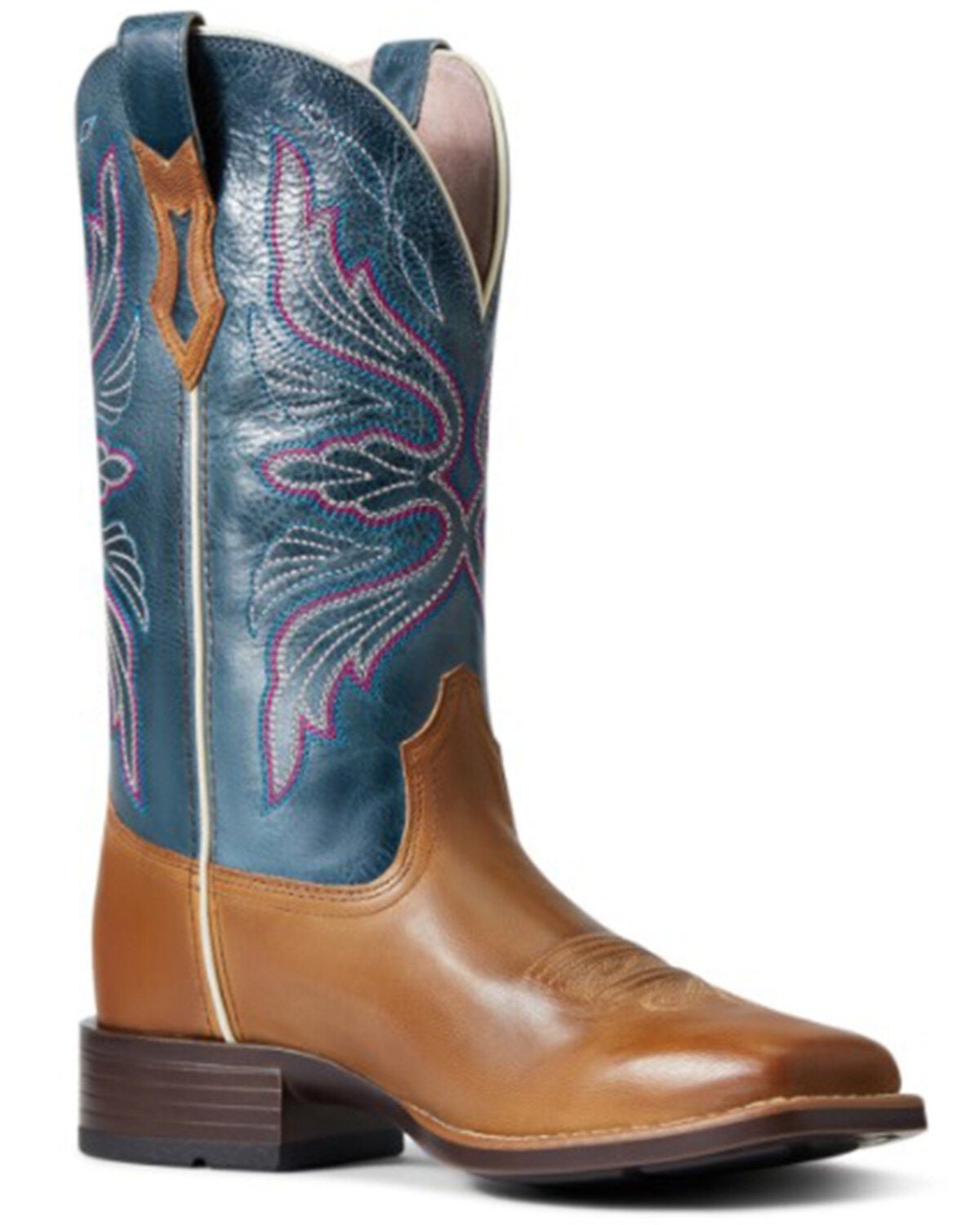 Ariat Women's Almond Buff & Baby Blue Eyes Edgewood Bantamweight Western Performance Boots - Broad Square Toe, Brown, hi-res