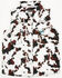 Image #1 - Cowgirl Hardware Toddler Girls' Cow Print Sleeveless Snap Western Shirt, White, hi-res