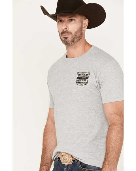 Howitzer Men's American Warrior Graphic Short Sleeve T-Shirt, Heather Grey, hi-res