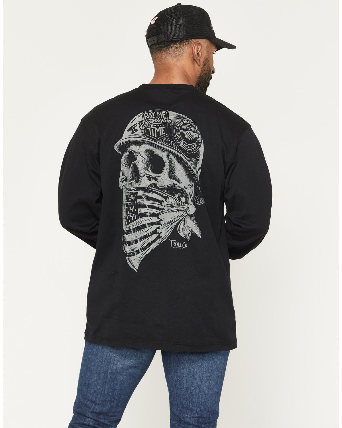 Image #1 - Troll Co Men's FR Headstrong Long Sleeve Graphic Work T-Shirt, Black, hi-res