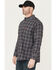 Image #2 - Ariat Men's FR Brando Plaid Print Long Sleeve Button-Down Work Shirt, Black, hi-res