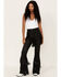 Any Old Iron Women's Beaded Fringe Flare Pants, Black, hi-res