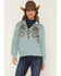 Image #1 - Shyanne Women's Double Horse 1/2 Zip Pullover, Aqua, hi-res
