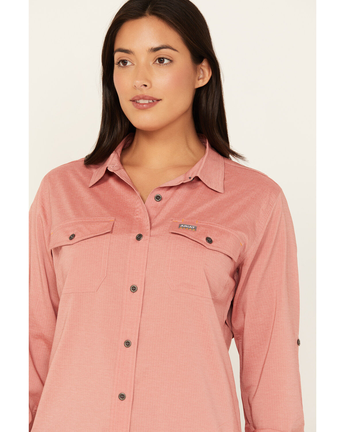 Image #2 - Ariat Women's Rebar Made Tough VentTEK DuraStretch Work Shirt, Red, hi-res