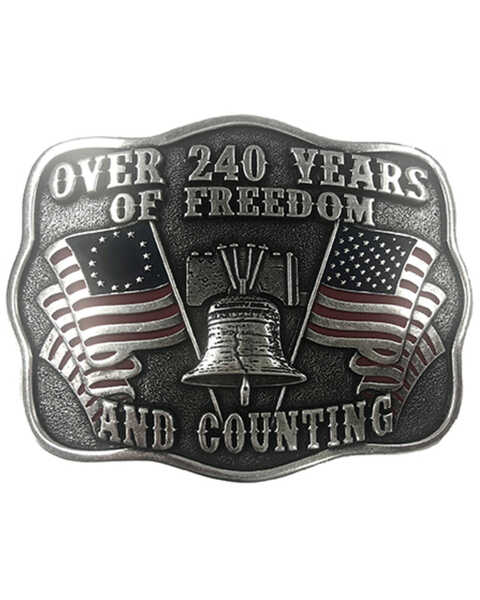 Cody James Men's 240 Years Of Freedom Buckle, Silver, hi-res