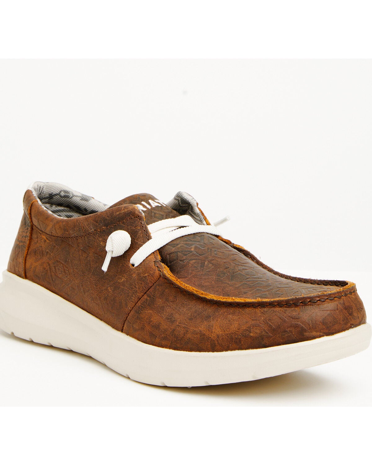 Ariat Men's Hilo Blanket Embossed Casual Shoes - Moc Toe, Mahogany, hi-res