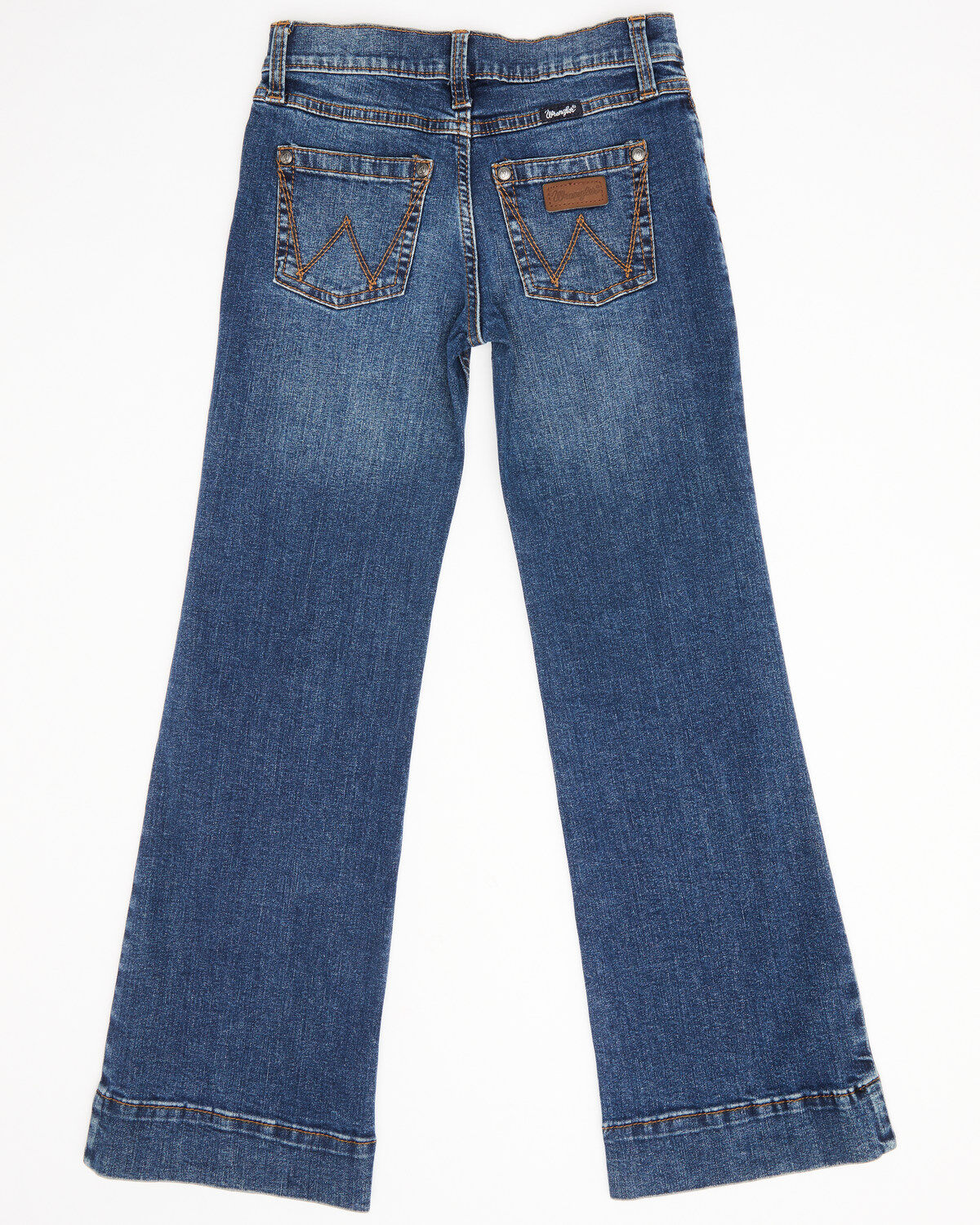 Image #3 - Wrangler Girls' Dark Wash Darci Trousers, Blue, hi-res