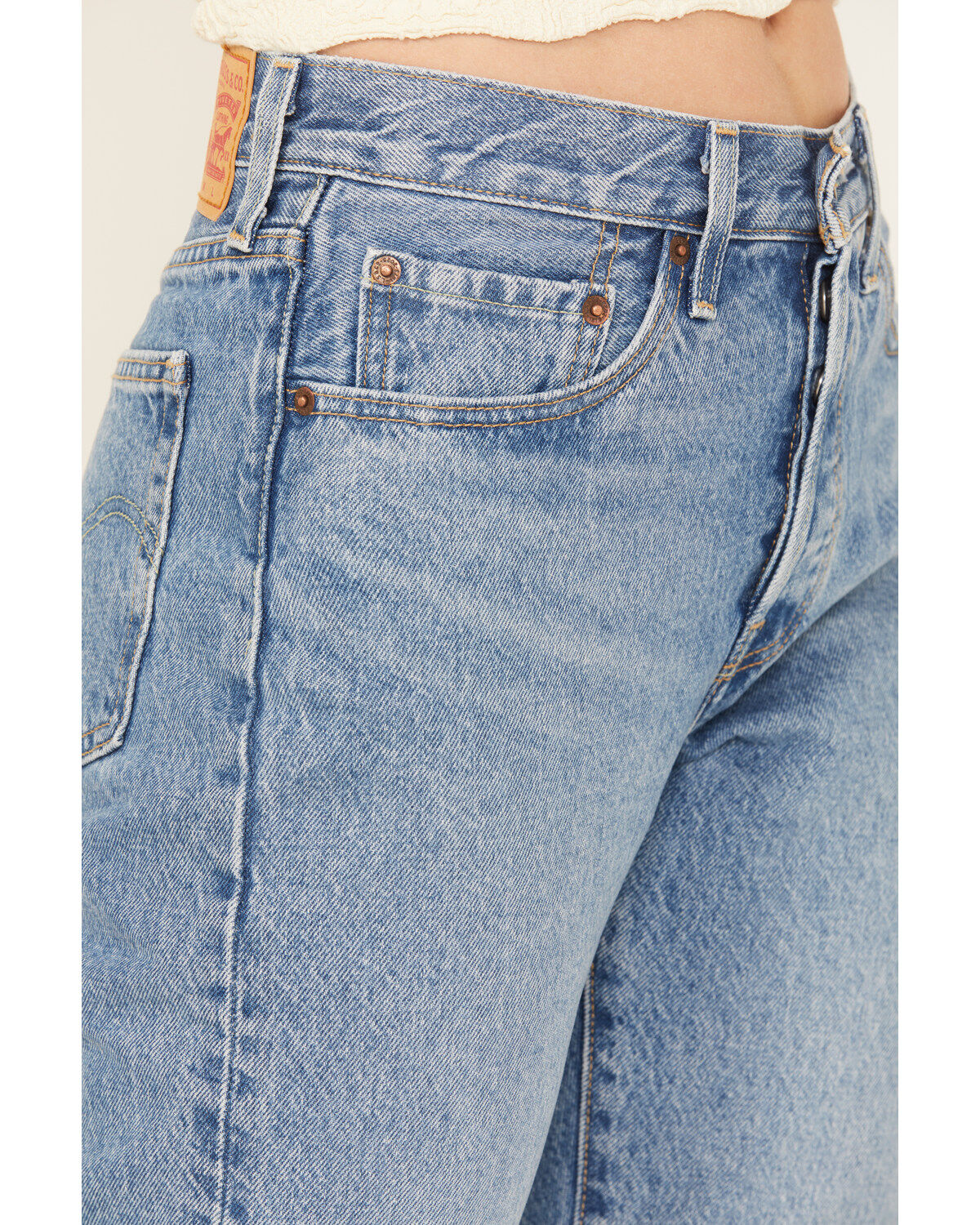 Image #2 - Levi's Women's 501® Medium Wash Field Notes Straight Jeans, Medium Wash, hi-res