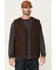Image #1 - Hawx Men's Brown Weathered Canvas Zip-Front Sherpa Lined Work Vest, Brown, hi-res