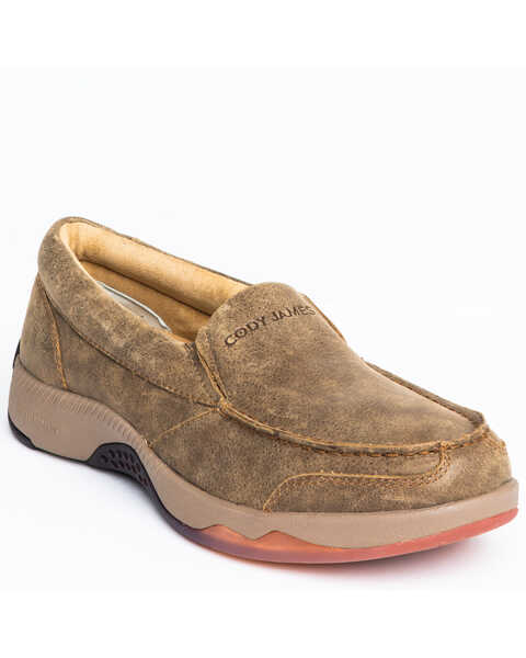 Cody James Men's Tan Oxford Slip-On Shoes - Moc Toe, Tan, hi-res