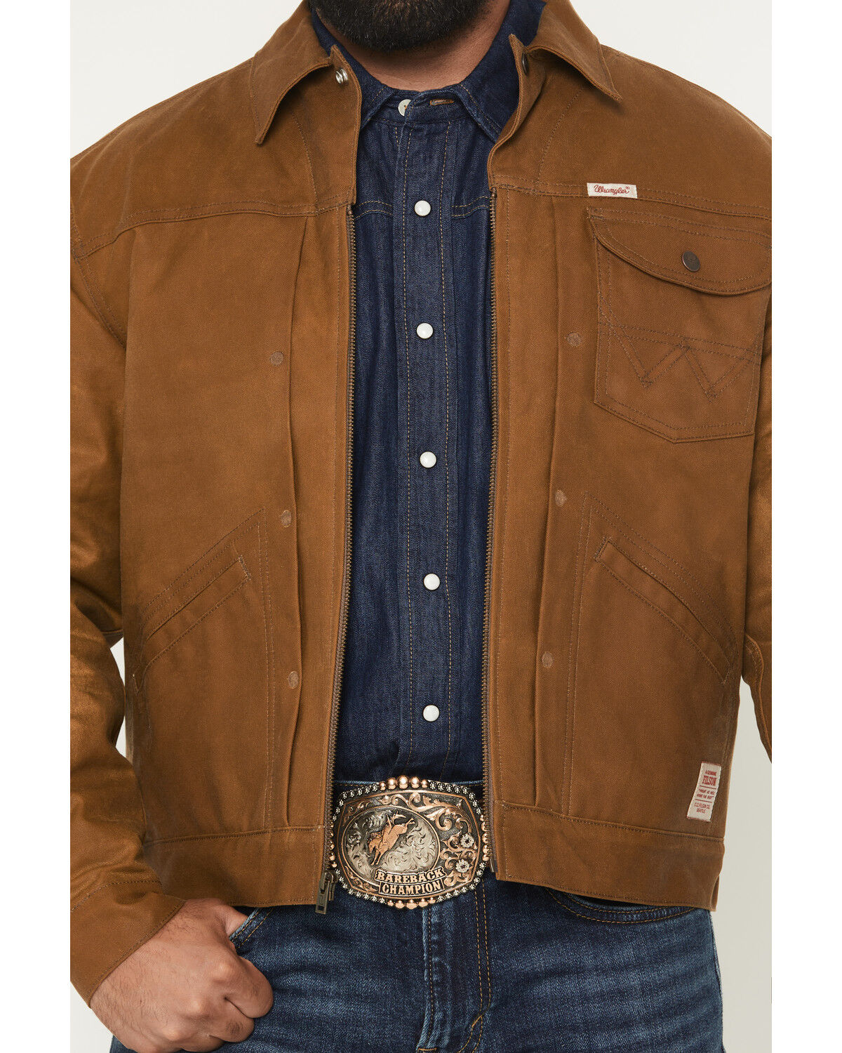 Image #3 - Wrangler X Filson Men's Wool Lined Adventure Jacket, Tan, hi-res