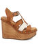 Image #2 - Dingo Women's Cosmo Wooden Wedge Sandals, Brown, hi-res