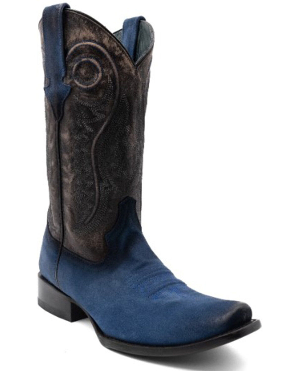 Image #1 - Ferrini Men's Roughrider Western Boots - Square Toe, Black, hi-res