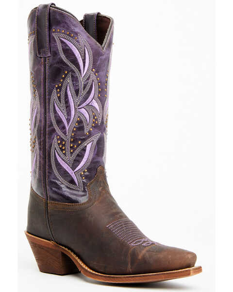Laredo Women's Larissa Performance Western Boots - Snip Toe , Purple, hi-res