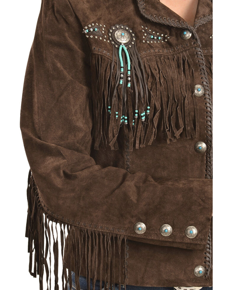 Scully Fringe & Beaded Boar Suede Leather Jacket Boot Barn