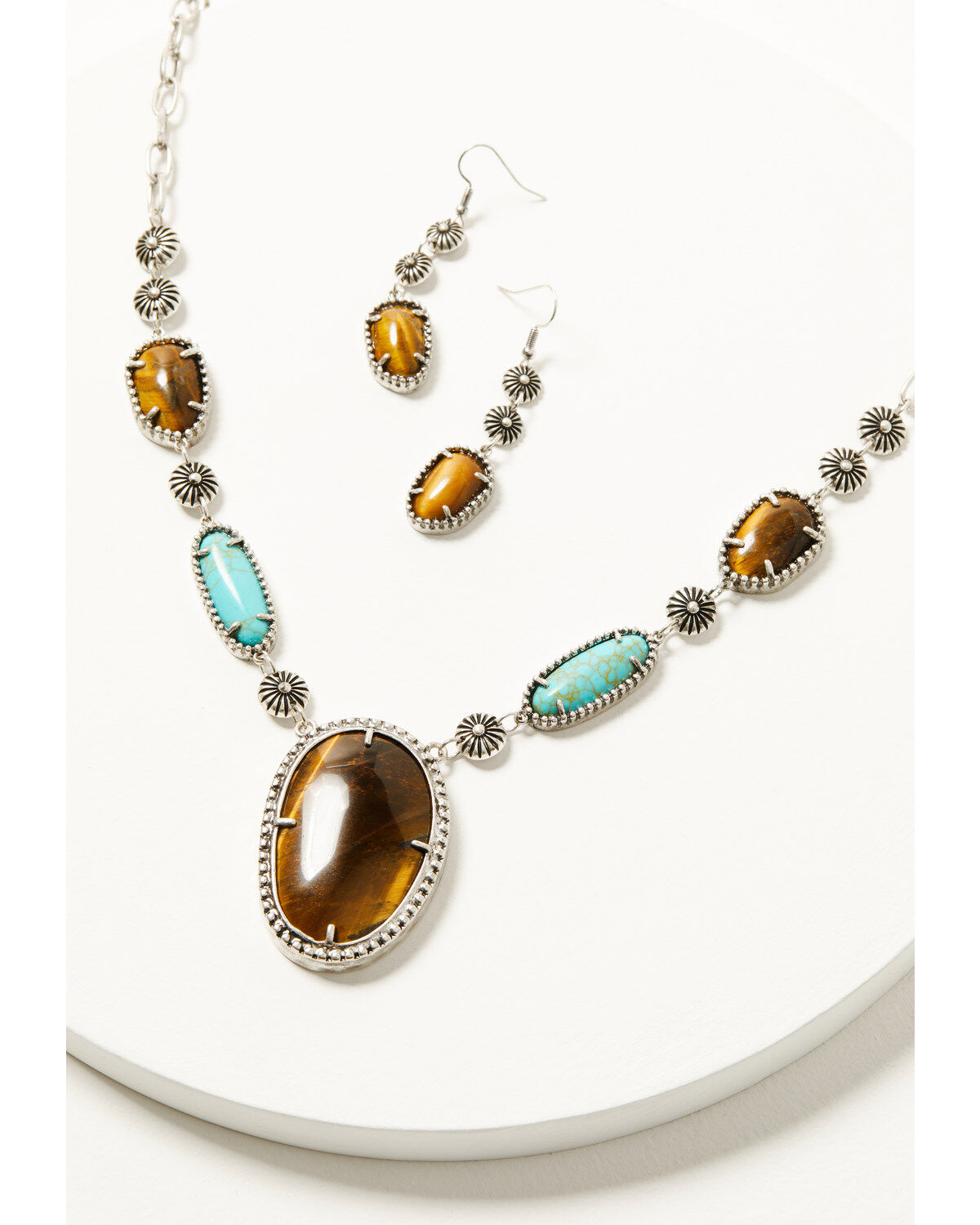 Image #1 - Shyanne Women's Americana Multi-Stone Jewelry Set - 2 Piece, Silver, hi-res