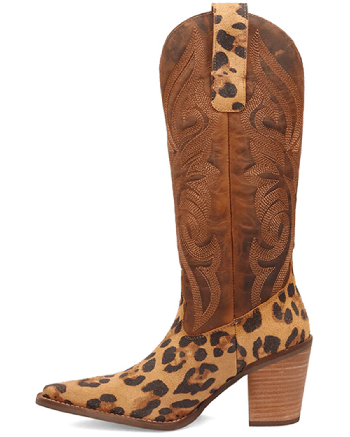 Image #3 - Dingo Women's Hensley Leopard Print Tall Western Boots - Snip Toe, Leopard, hi-res