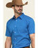 Image #3 - Gibson Men's Combover Geo Print Short Sleeve Western Shirt, Royal Blue, hi-res