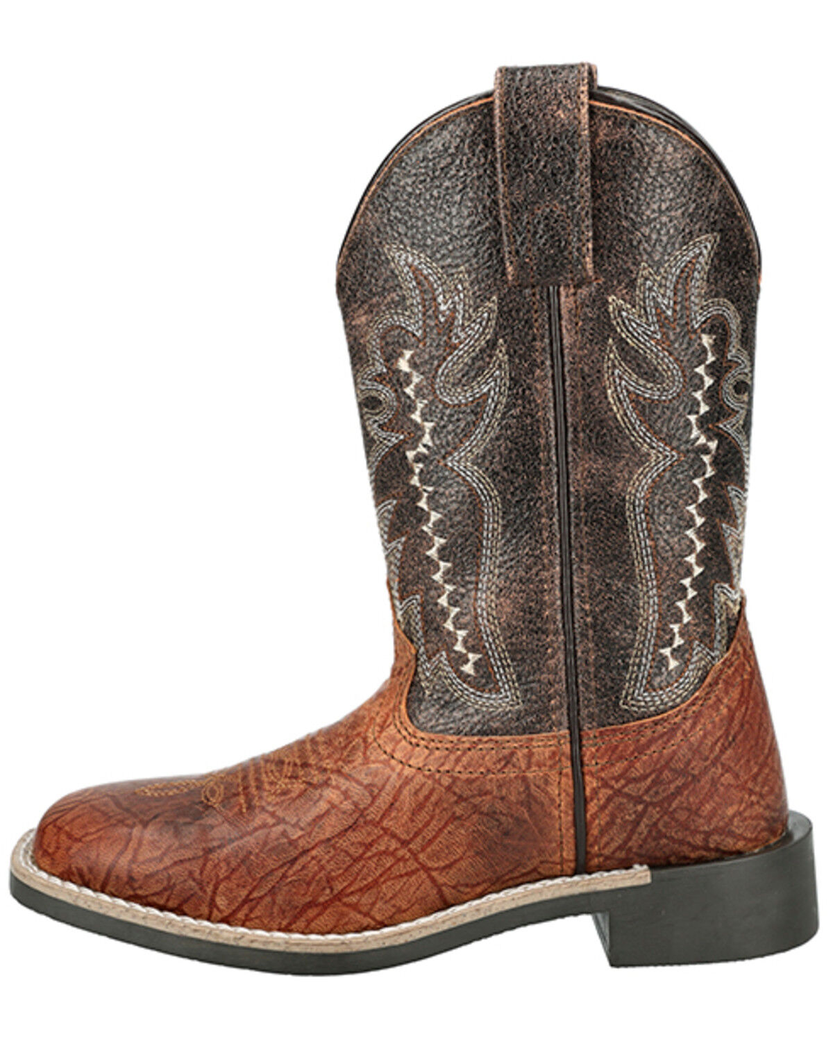 Image #3 - Smoky Mountain Boys' Presley Western Boots - Broad Square Toe, Cognac, hi-res