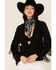 Any Old Iron Women's Beaded Fringe Blazer Jacket, Black, hi-res