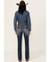 Image #1 - Rock & Roll Denim Women's Medium Wash Mid Rise Cheetah Applique Stretch Bootcut Jeans, Medium Wash, hi-res