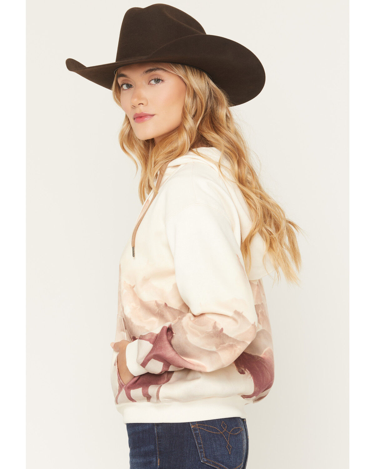 Image #2 - Shyanne Women's Running Horse Pullover Hoodie, Cream, hi-res