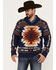 Image #1 - Cinch Men's Southwestern Pullover Knit Sweater, Navy, hi-res