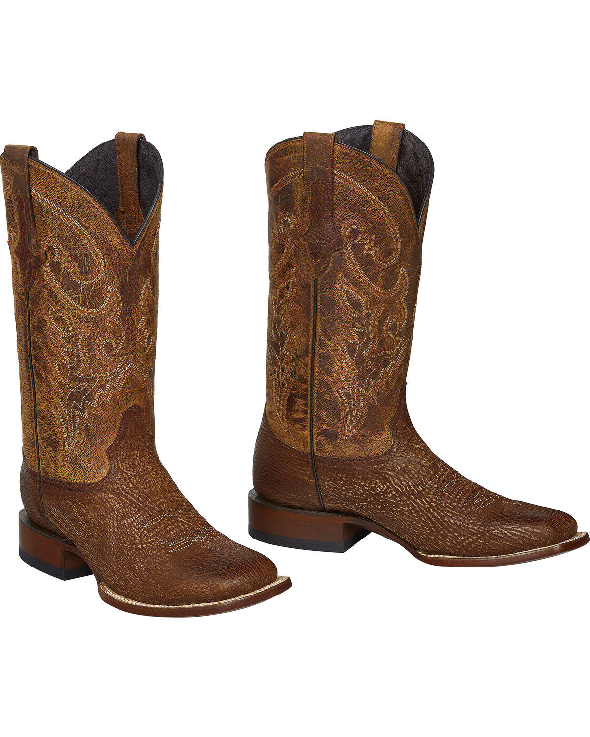 Image #3 - Lucchese Handmade Cognac Ryan Shark Cowboy Boots - Square Toe , , hi-res