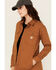 Image #2 - Carhartt Women's Rugged Flex® Loose Fit Canvas Shacket, Brown, hi-res