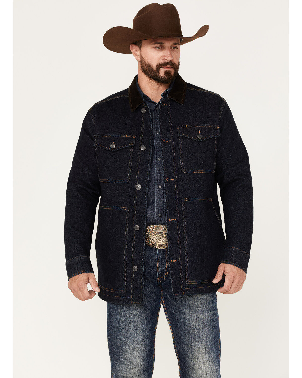 Blue Ranchwear Men's Rancher Flannel Lined Denim Jacket Blue Ranchwear Men's Rancher Flannel Lined Denim Jacket