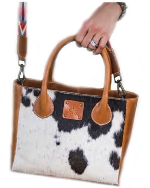 STS Ranchwear by Carroll Women's Cowhide Basic Bliss Satchel , Brown, hi-res