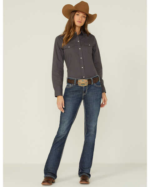 Image #4 - Roper Women's Solid Long Sleeve Snap Western Shirt, , hi-res