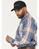 Image #2 - Carhartt Men's FR Force® Loose Fit Twill Plaid Print Long Sleeve Button-Down Work Shirt, Dark Blue, hi-res