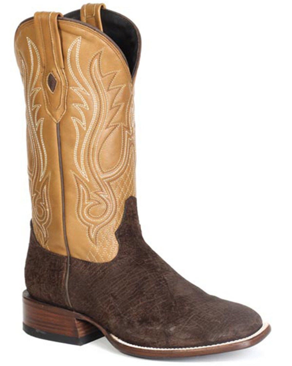Stetson Men's Exotic Hippopotamus Western Boots - Broad Square Boots, Brown, hi-res