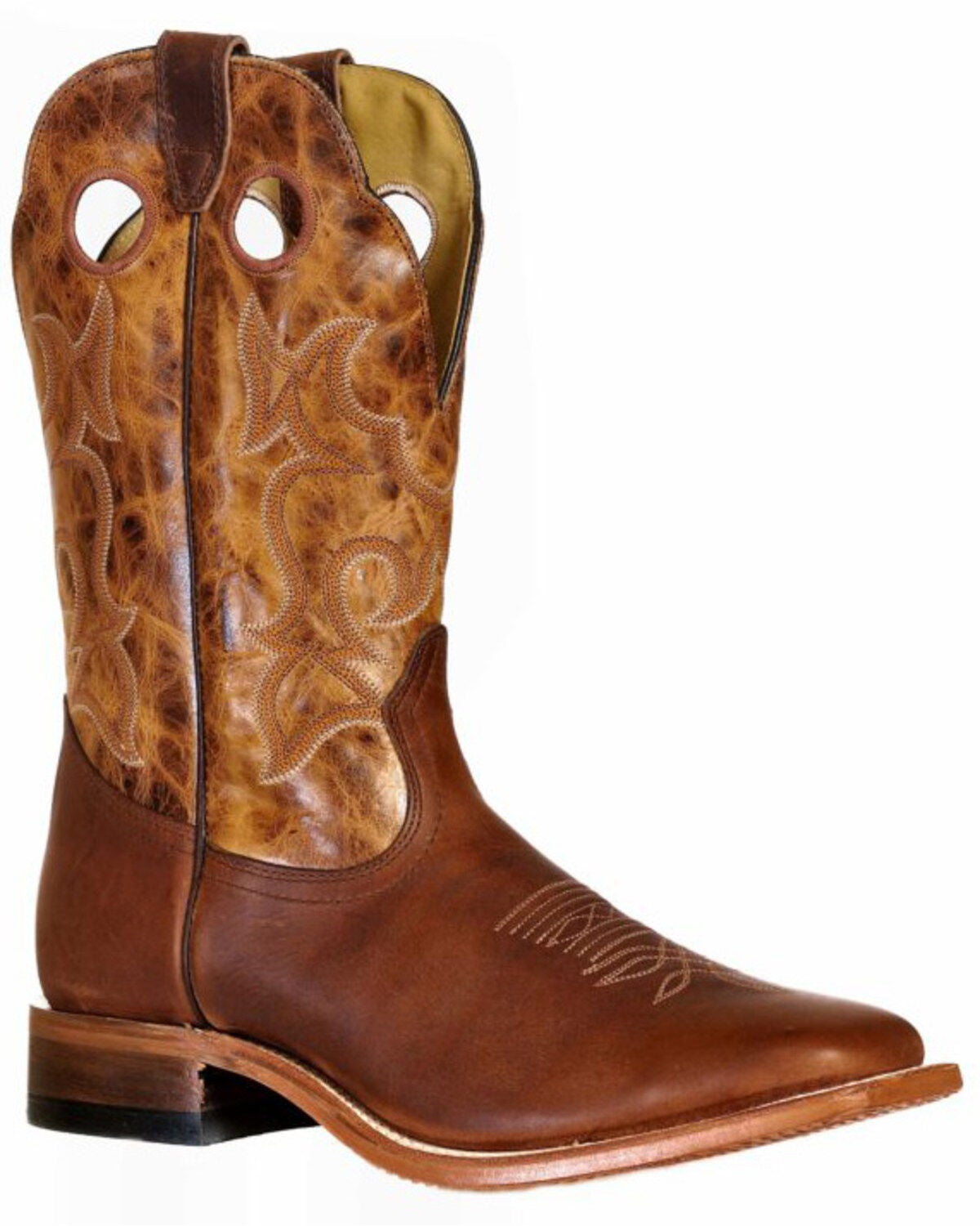 Image #1 - Boulet Men's Grizzly Sand Western Boots - Wide Square Toe, Cognac, hi-res
