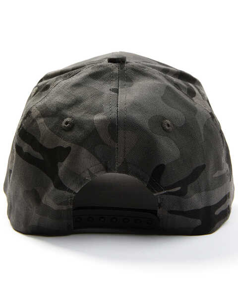 Smith & Wesson Men's Black Camo Print Logo Embroidered Ball Cap , Black, hi-res