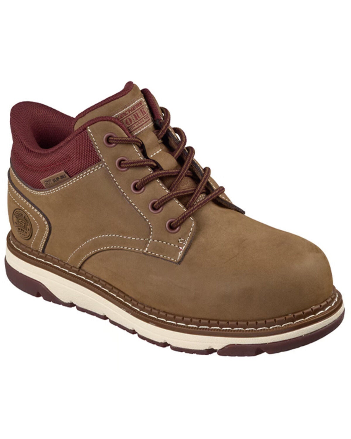 Skechers Women's Fallow Slip-Ins Work Boots - Nano Composite Toe, Brown, hi-res