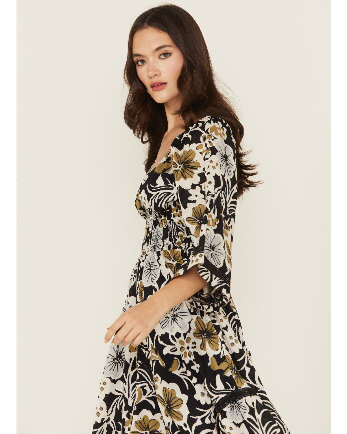 Image #3 - Free People Women's Dixie Floral Print Maxi Dress, Black, hi-res