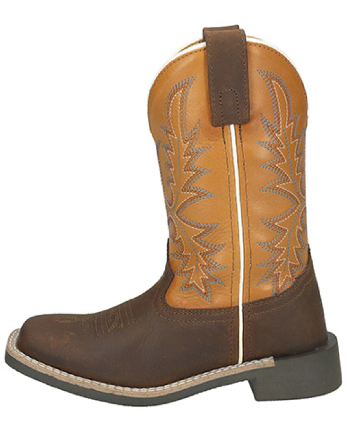Image #3 - Smoky Mountain Boys' Adobe Western Boots - Broad Square Toe, Brown, hi-res