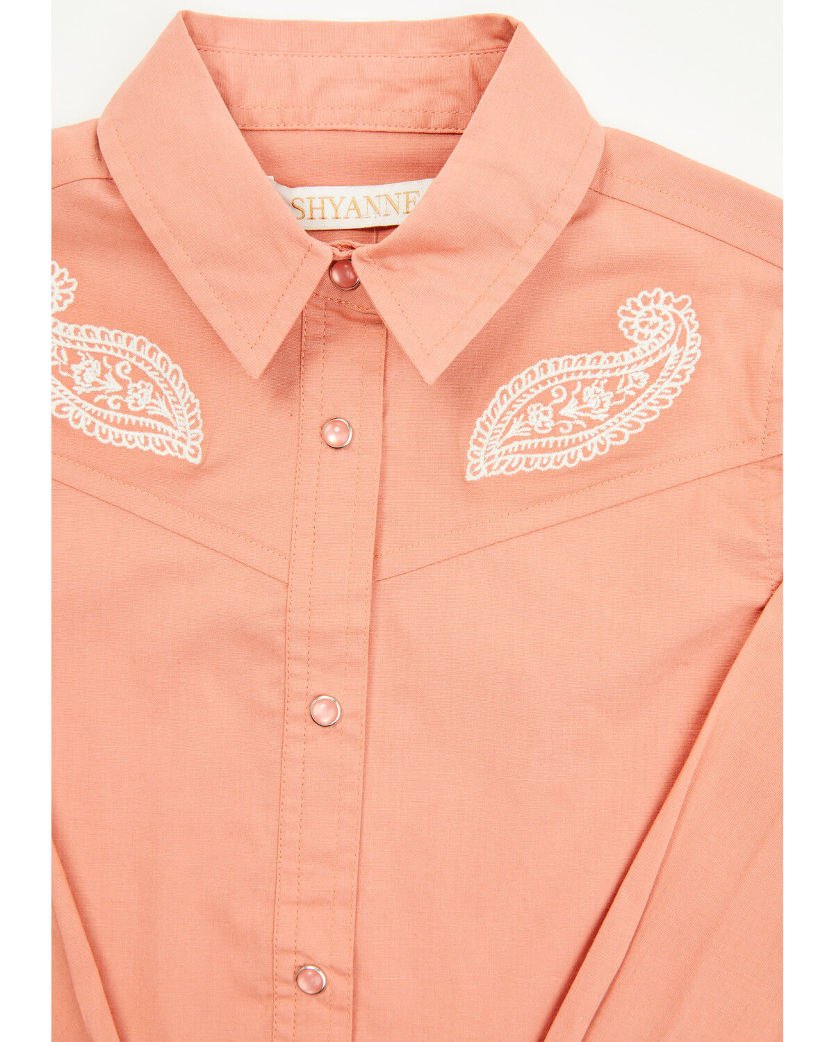 Shyanne Toddler Girls' Cedar Embroidered Long Sleeve Pearl Snap Stretch Western Shirt