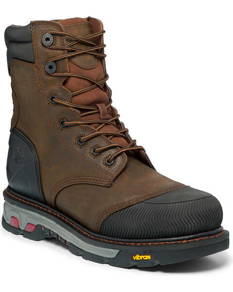 Image #1 - Justin Men's Tan Warhawk Waterproof 8" Work Boots - Composite Toe , , hi-res