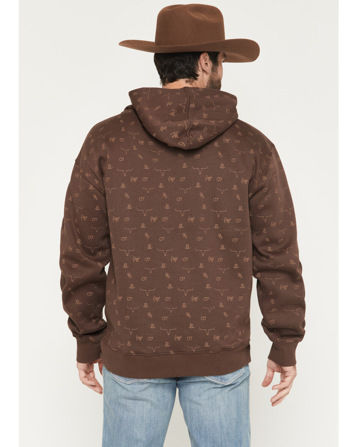 Image #4 - Cowboy Hardware Men's Branding Irons Hooded Sweatshirt, Dark Brown, hi-res